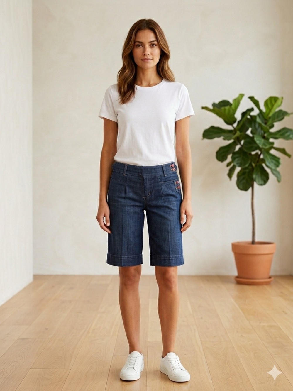 Citizens of Humanity Cadel Dark Wash Denim Bermuda Utility Shorts